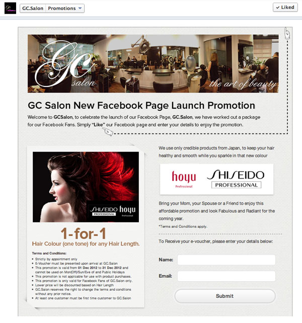 Facebook Promotion Landing Page for GC Facebook Promotion Landing Page