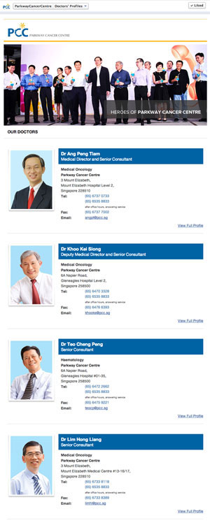 Parkway Cancer Centre Facebook Team Profile Parkway Cancer Centre Facebook Team Profile